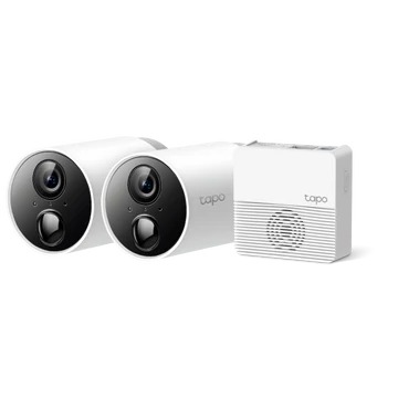 IP wifi Csõ kamera - Tapo C400S2 KIT (2 kamera + hub; Akku; 2MP, 3mm, IP65, H264, IR15m, SD, mikrofon, hangsz)