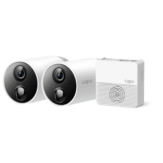 IP wifi Csõ kamera - Tapo C400S2 KIT (2 kamera + hub; Akku; 2MP, 3mm, IP65, H264, IR15m, SD, mikrofon, hangsz)